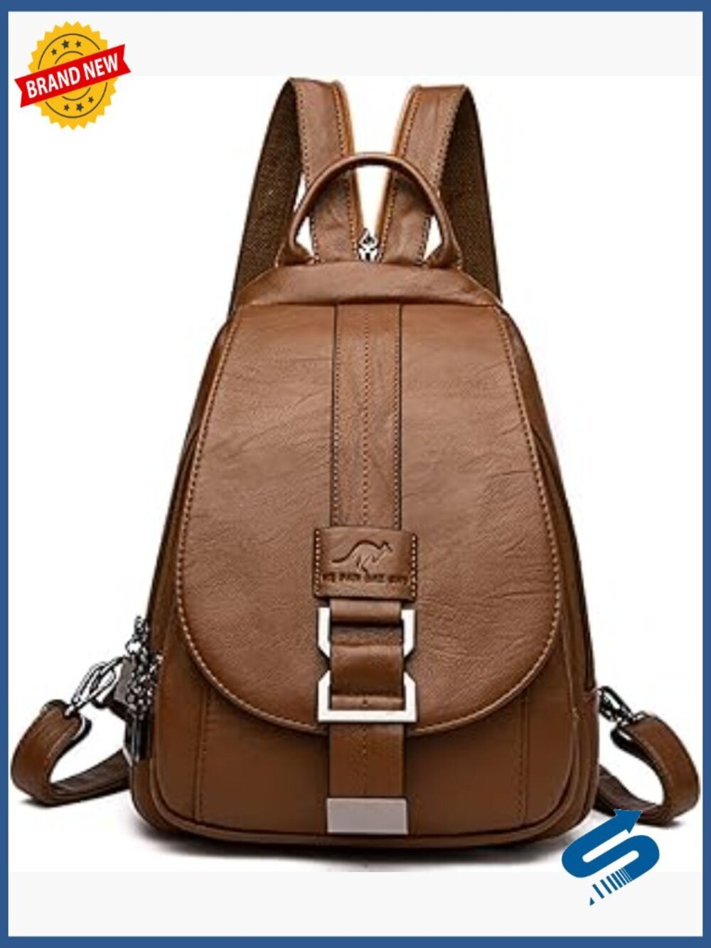 Genuine Leather Backpack Large Capacity Satchel Shoulder Travel Handbag